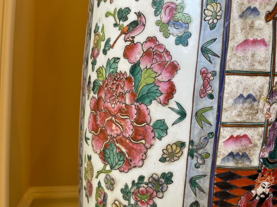 Vintage Large Chinese Signed Porcelain Vase 11W X 38H [Photo 25]