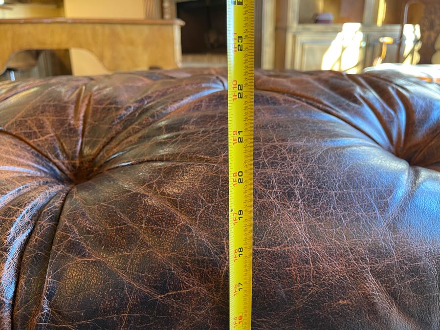 Tufted Leather Ottoman With Two Drawers 52W X 36D X 21H [Photo 11]