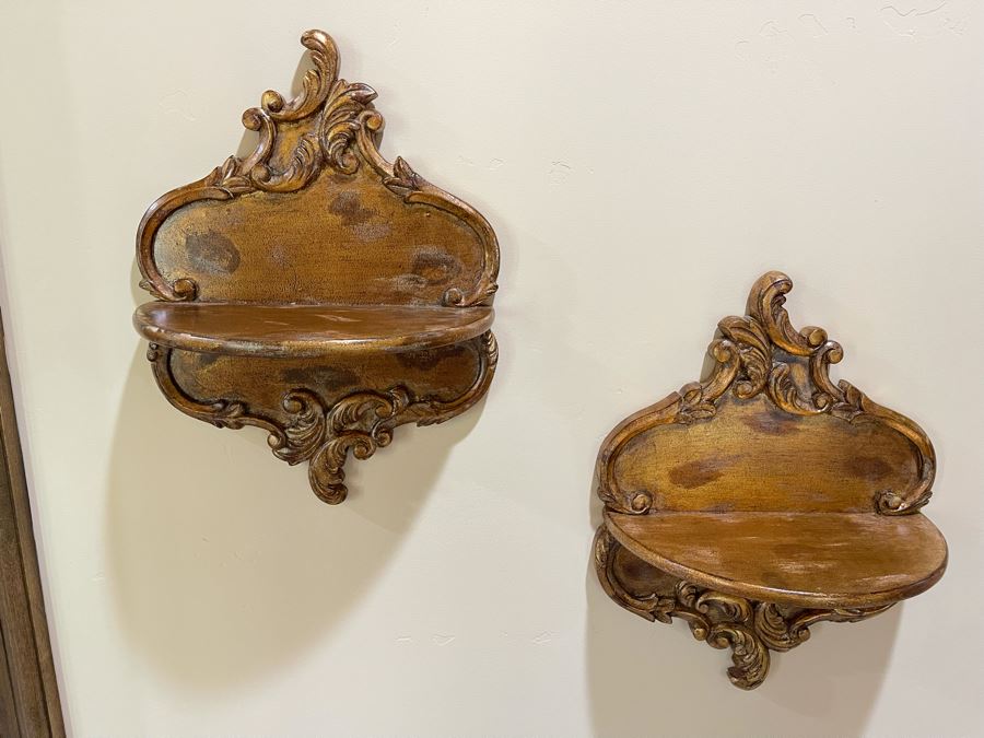 Pair Of Gilt Viennese Wall Shelves 12 X 16 Retails $298 [Photo 2]