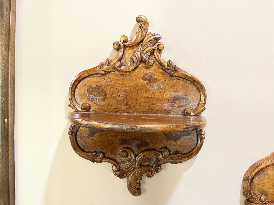 Pair Of Gilt Viennese Wall Shelves 12 X 16 Retails $298 [Photo 4]