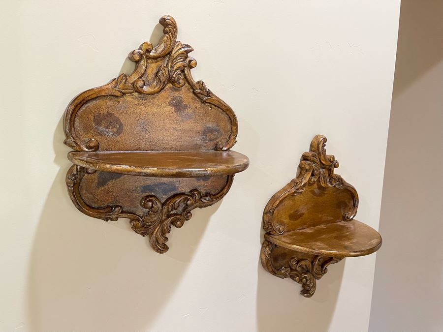 Pair Of Gilt Viennese Wall Shelves 12 X 16 Retails $298 [Photo 3]