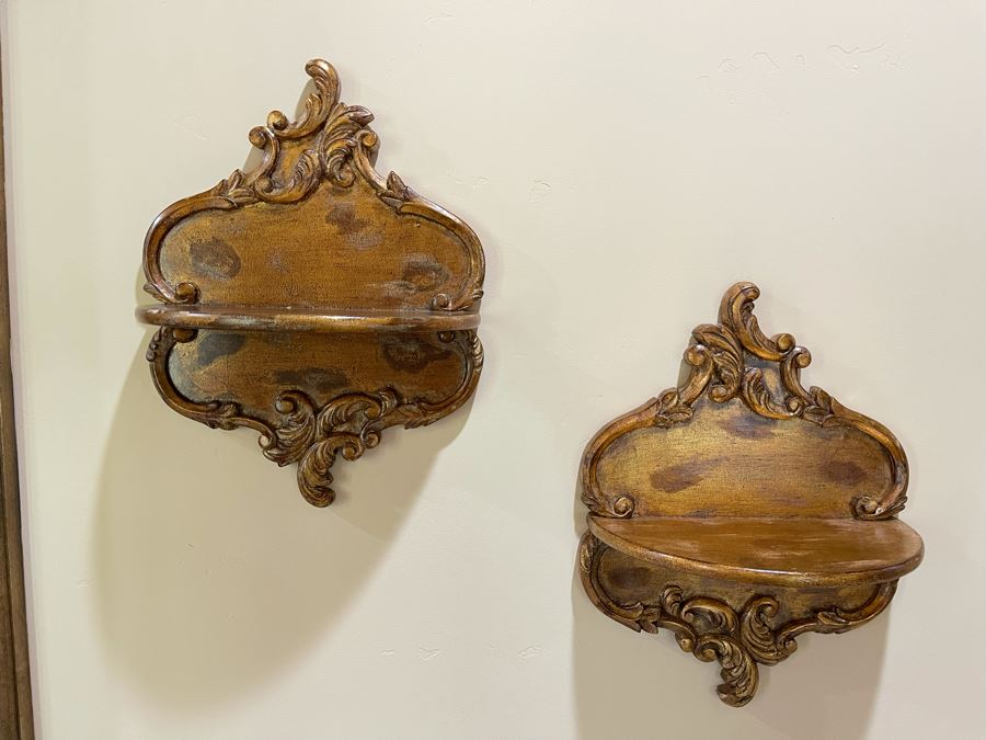 Pair Of Gilt Viennese Wall Shelves 12 X 16 Retails $298 [Photo 1]