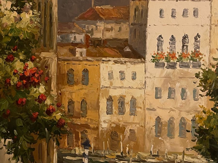 Beautifully Framed Venetian Canal Scene Painting On Canvas 2' X 3' [Photo 10]