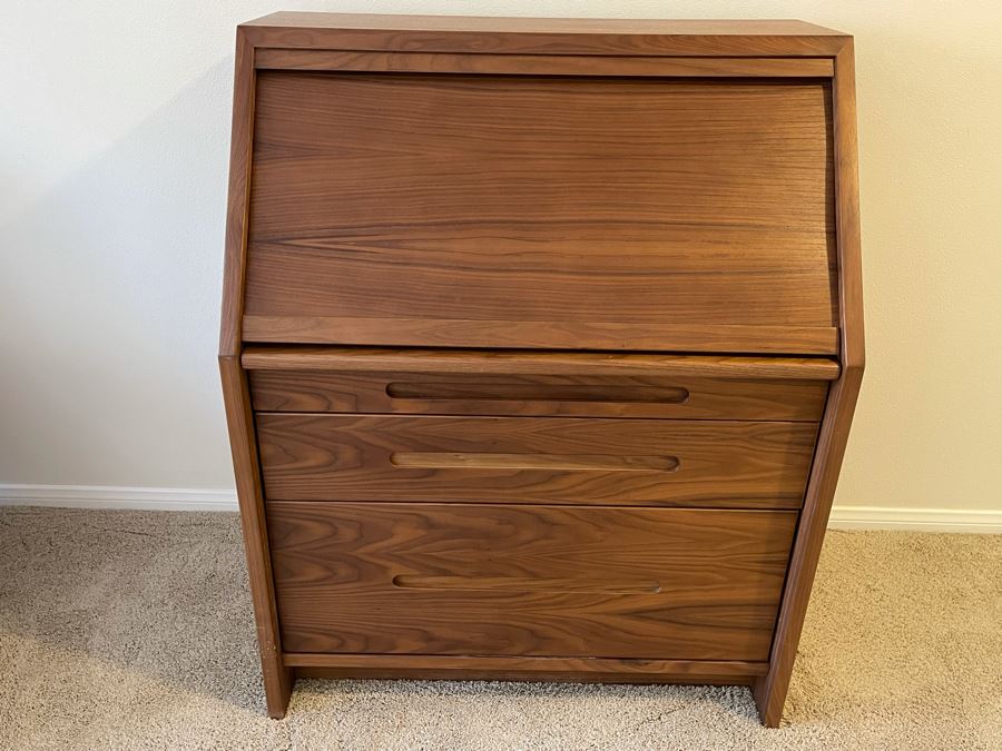 Walnut Desk With Tambour Door 35.5W X 22D X 44H [Photo 3]