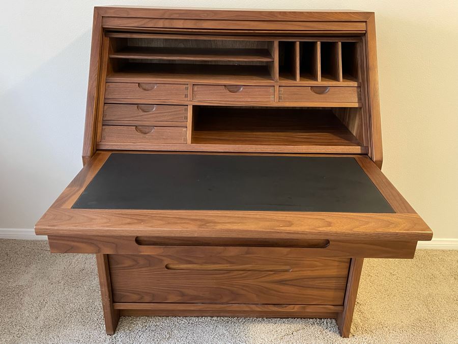 Walnut Desk With Tambour Door 35.5W X 22D X 44H [Photo 9]