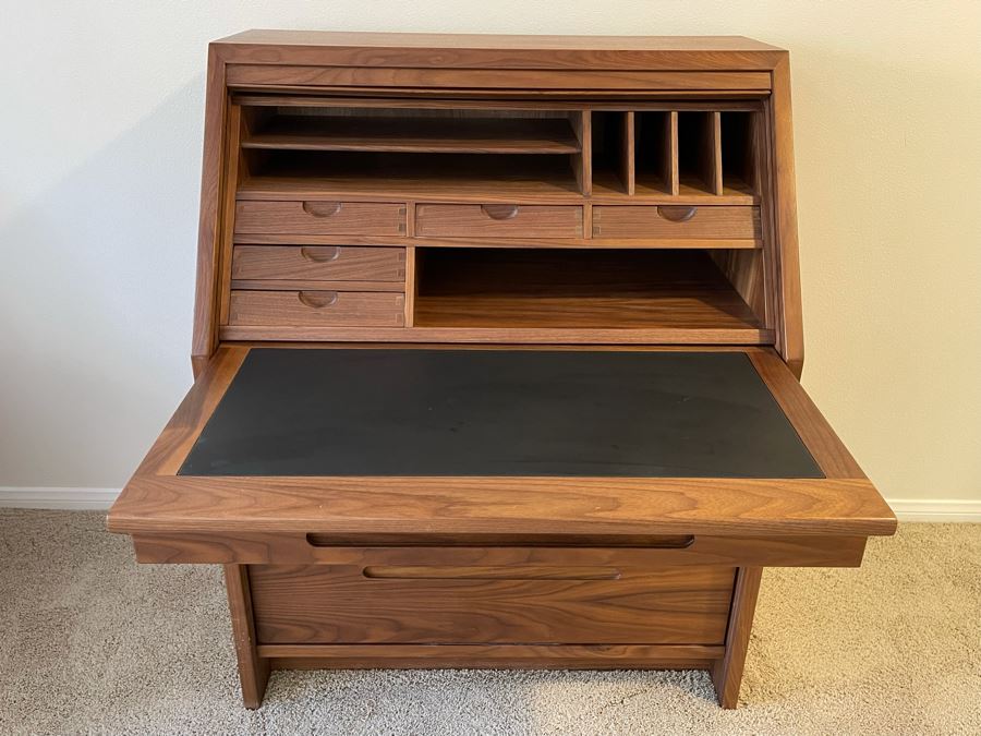 Walnut Desk With Tambour Door 35.5W X 22D X 44H [Photo 8]