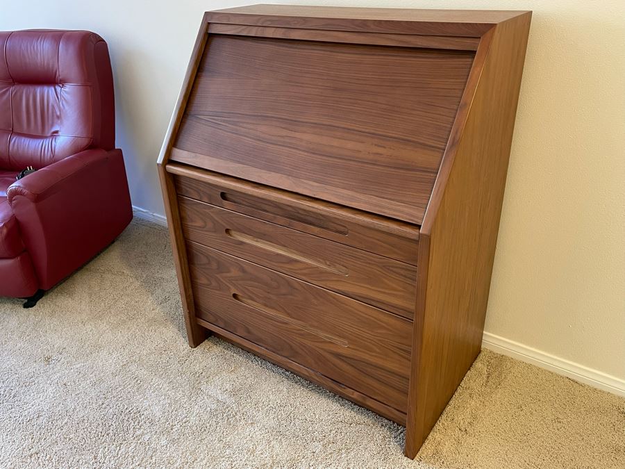 Walnut Desk With Tambour Door 35.5W X 22D X 44H [Photo 7]