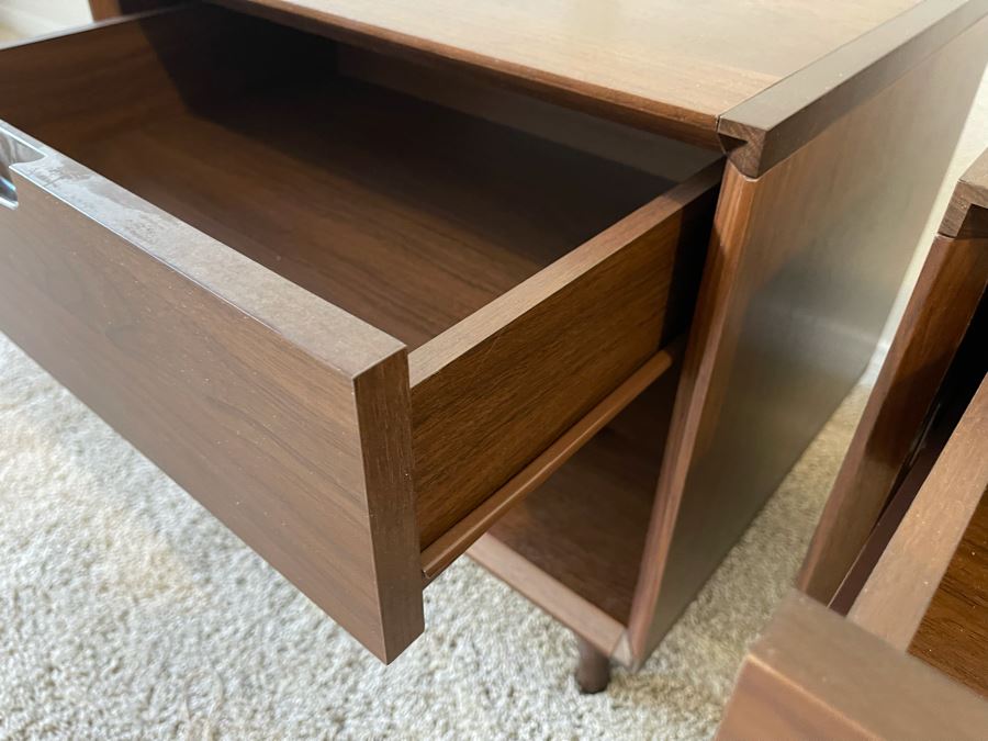Pair Of Contemporary Mid-Century Modern Style Nightstands 20W X 16.5D X 19.5H [Photo 8]