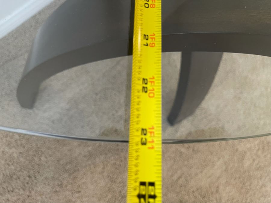 Pair Of Contemporary Wood And Glass Side Tables 23W X 23D X 24H [Photo 8]