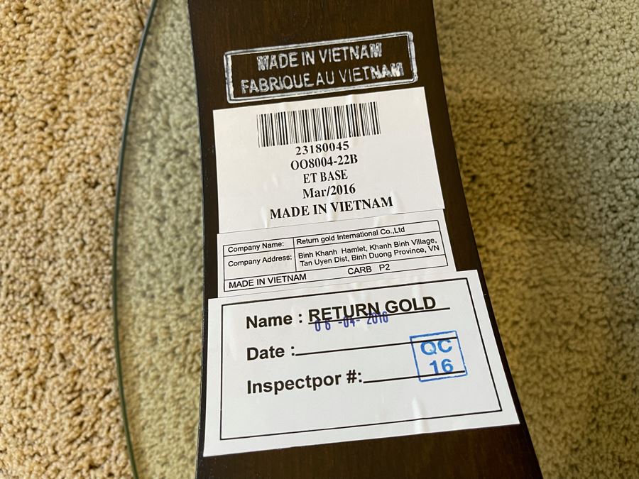 Pair Of Contemporary Wood And Glass Side Tables 23W X 23D X 24H [Photo 7]