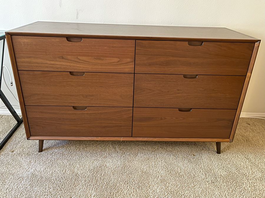 Contemporary Mid-Century Modern Style Chest Of Drawers Dresser 53W X 19D X 32H [Photo 4]
