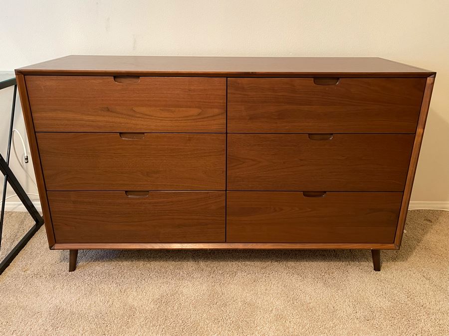 Contemporary Mid-Century Modern Style Chest Of Drawers Dresser 53W X 19D X 32H