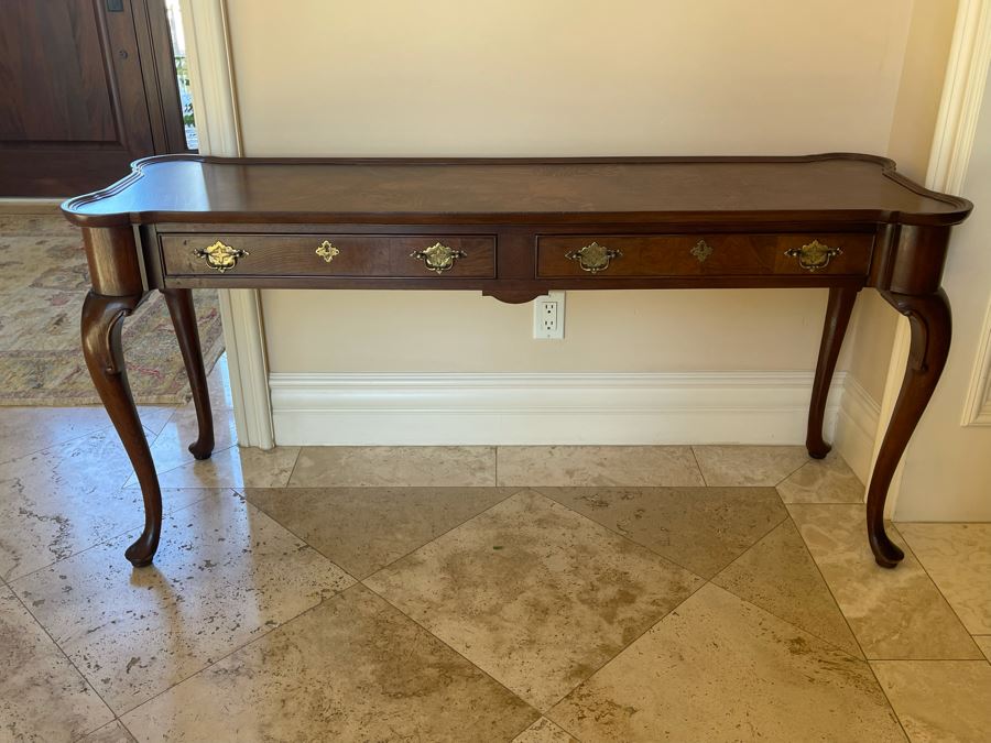 Hekman Furniture Wooden Console Sofa Table With Pair Of Drawers 58W X 18D X 27H [Photo 3]