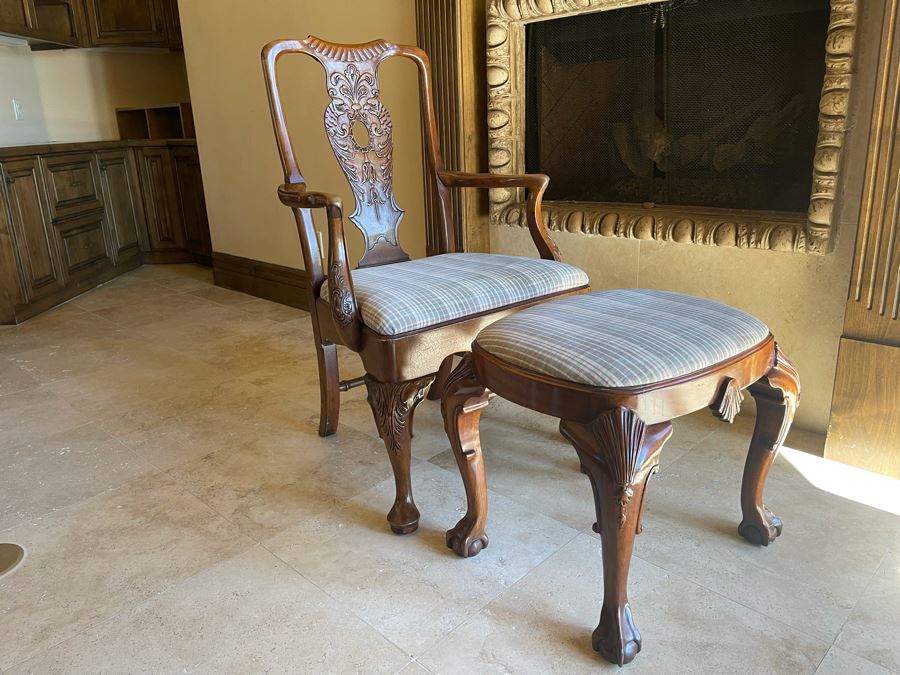 Baker Furniture Historic Charleston Reproductions Ottoman And Aston Court By Henredon Armchair [Photo 1]