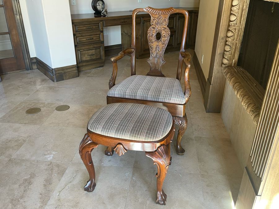 Baker Furniture Historic Charleston Reproductions Ottoman And Aston Court By Henredon Armchair [Photo 4]