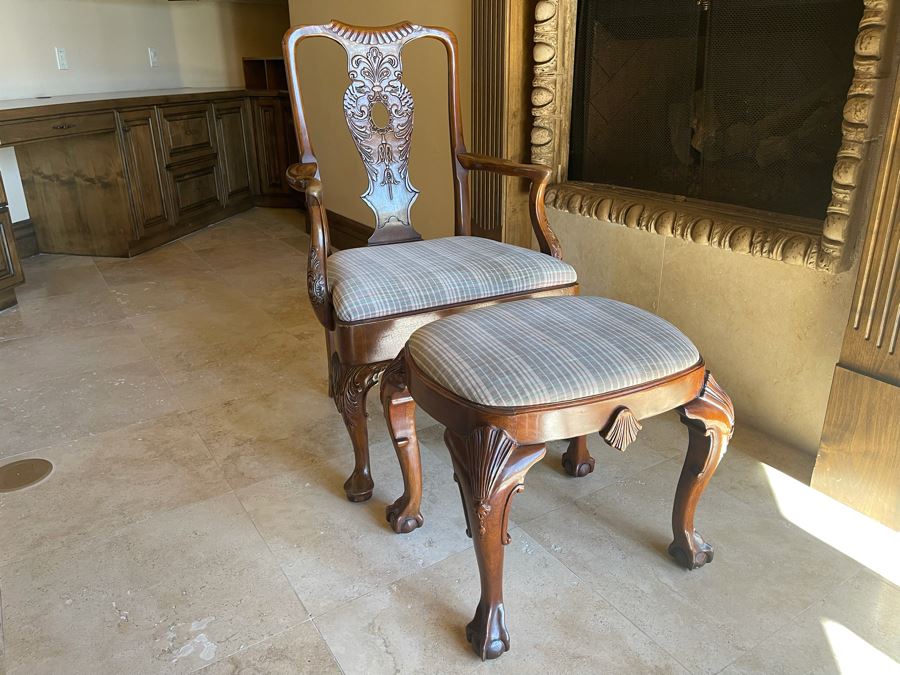 Baker Furniture Historic Charleston Reproductions Ottoman And Aston Court By Henredon Armchair [Photo 2]