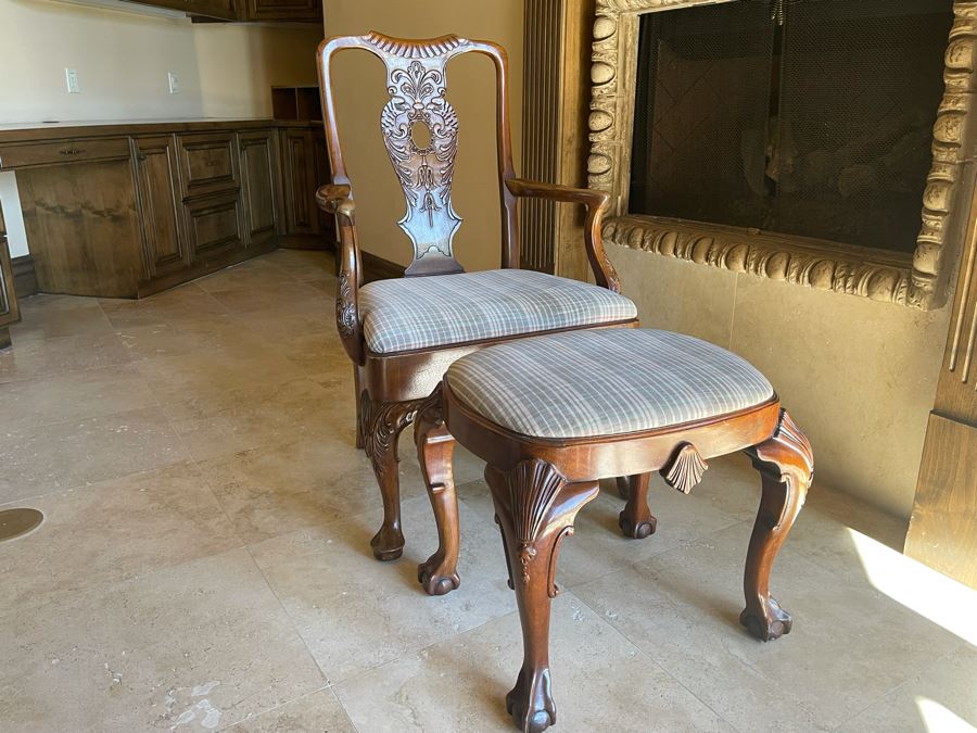 Baker Furniture Historic Charleston Reproductions Ottoman And Aston Court By Henredon Armchair [Photo 3]