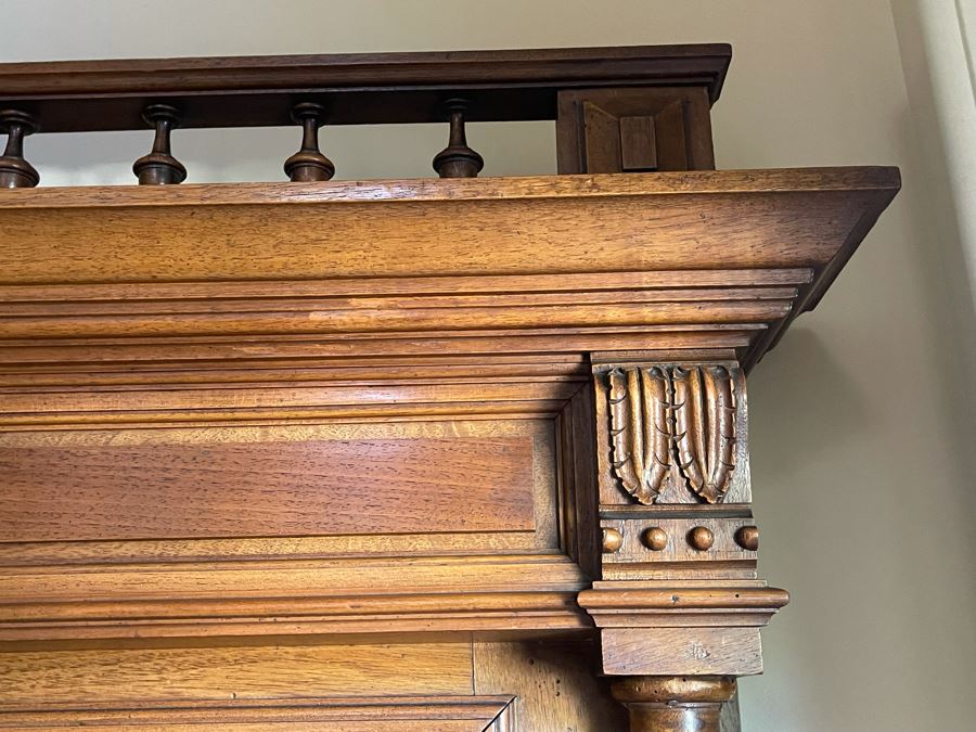 Antique Wooden Wall Mirror 39 X 58 [Photo 4]