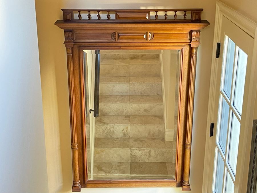 Antique Wooden Wall Mirror 39 X 58 [Photo 3]