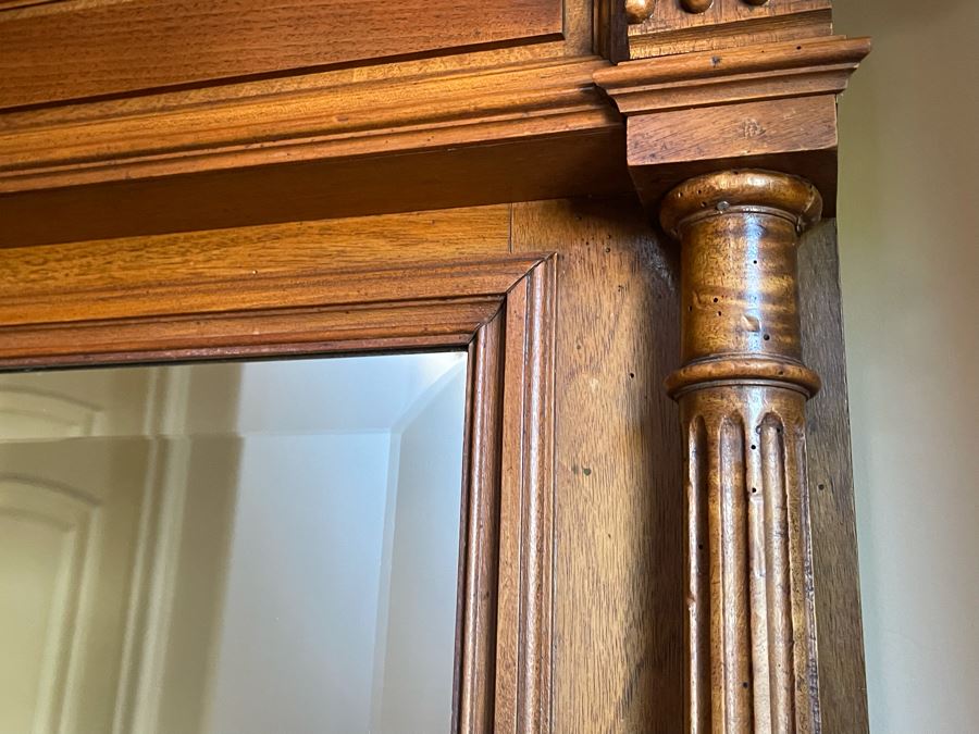 Antique Wooden Wall Mirror 39 X 58 [Photo 8]