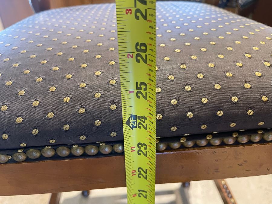 Set Of Three Wooden Barstools 24W Seat Cushion Is 24H [Photo 8]