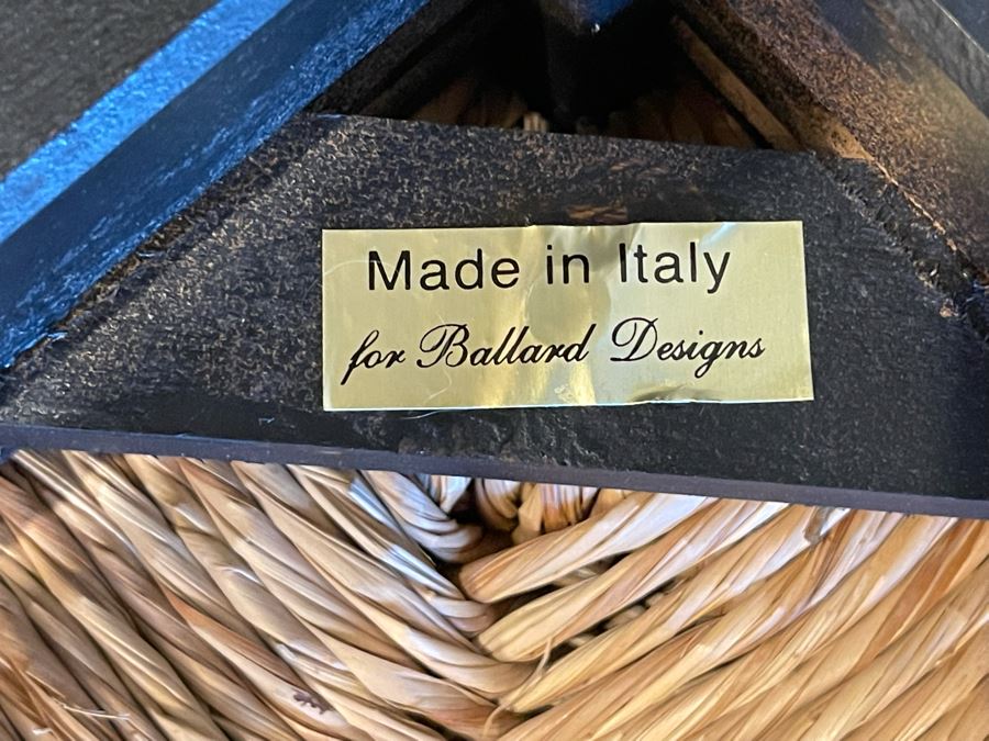 Ballard Designs Rush Seat Stool Made In Italy 17W X 18H [Photo 3]