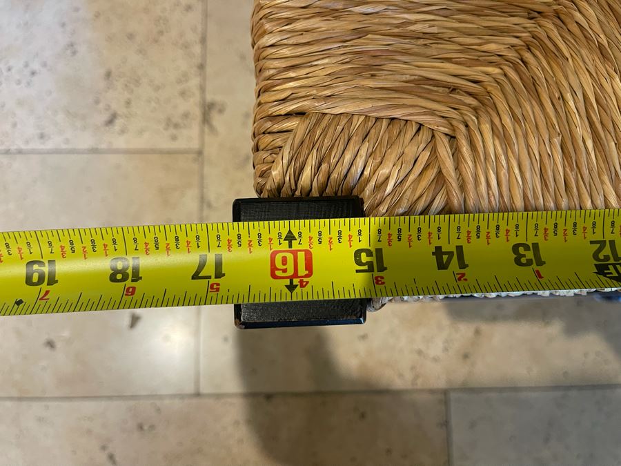 Ballard Designs Rush Seat Stool Made In Italy 17W X 18H [Photo 4]