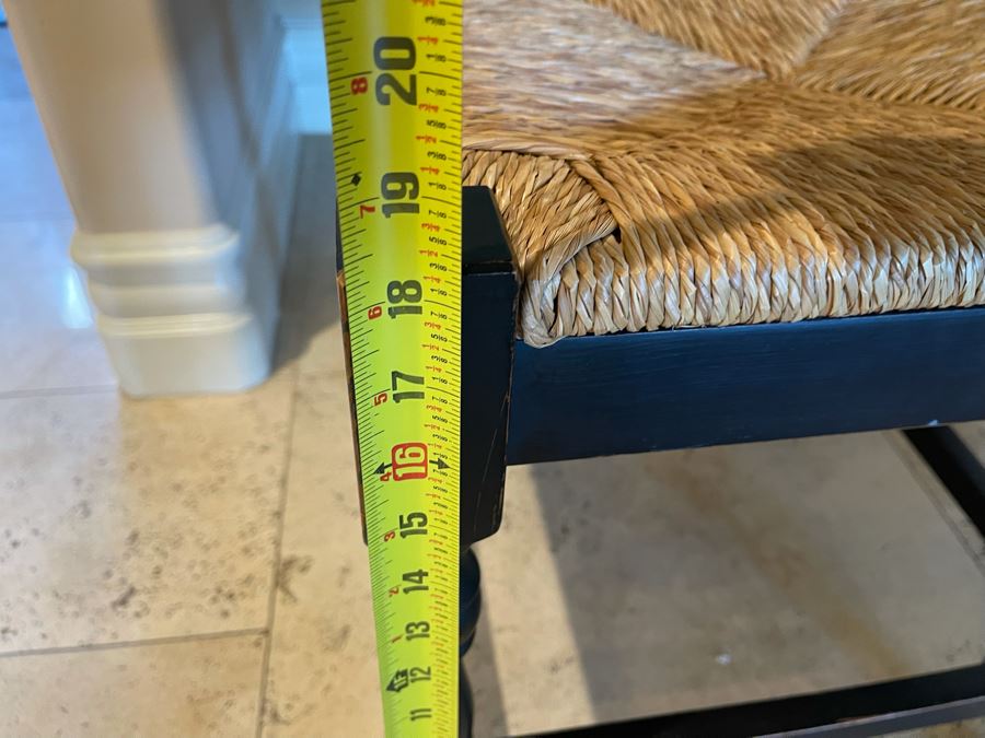 Ballard Designs Rush Seat Stool Made In Italy 17W X 18H [Photo 5]