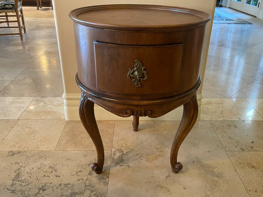 Baker Furniture Drum Table With Drawer 21W X 28H [Photo 8]