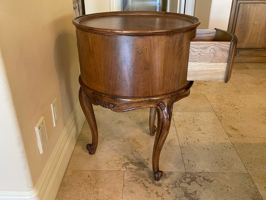 Baker Furniture Drum Table With Drawer 21W X 28H [Photo 4]