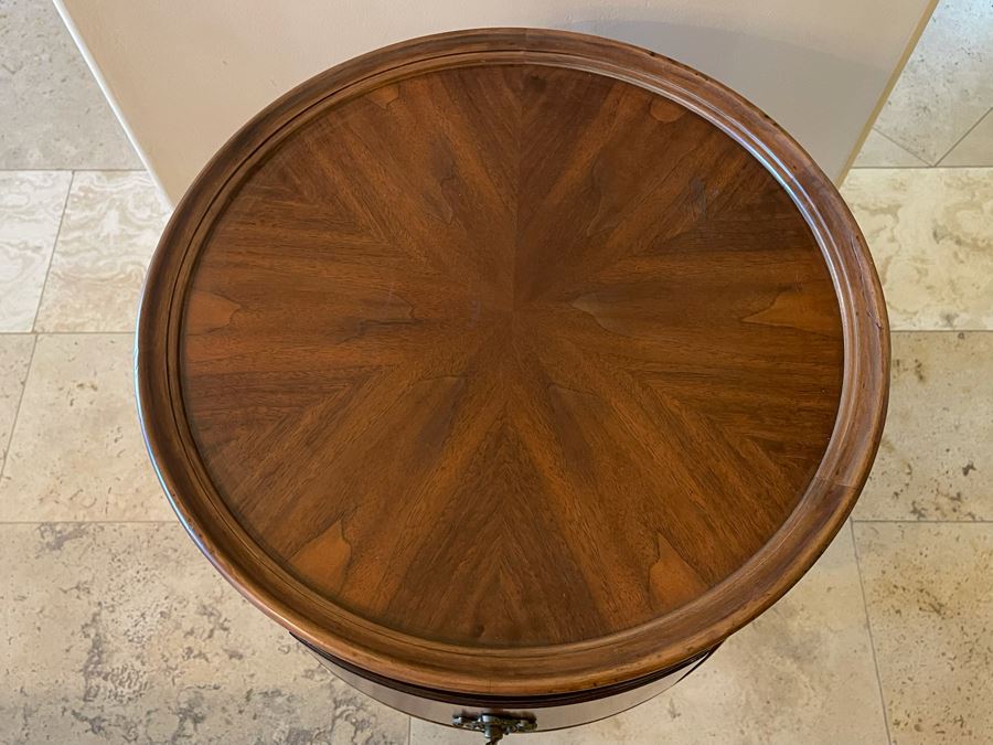 Baker Furniture Drum Table With Drawer 21W X 28H [Photo 3]