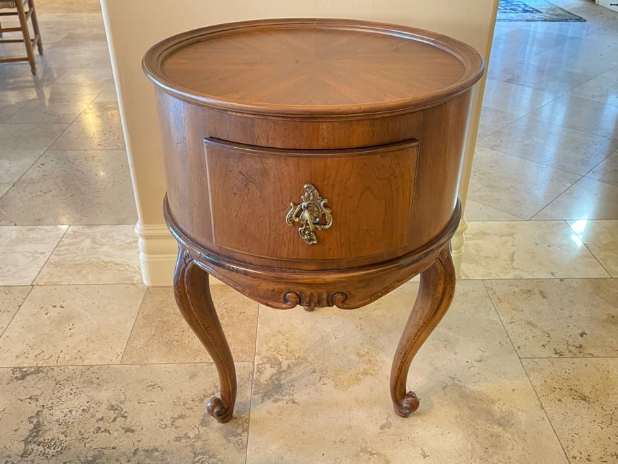 Baker Furniture Drum Table With Drawer 21W X 28H [Photo 2]