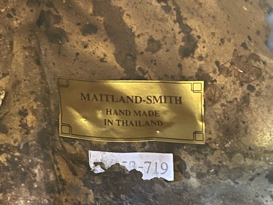 Large Pair Of Maitland-Smith Metal Ram's Head Candlesticks 42H [Photo 13]