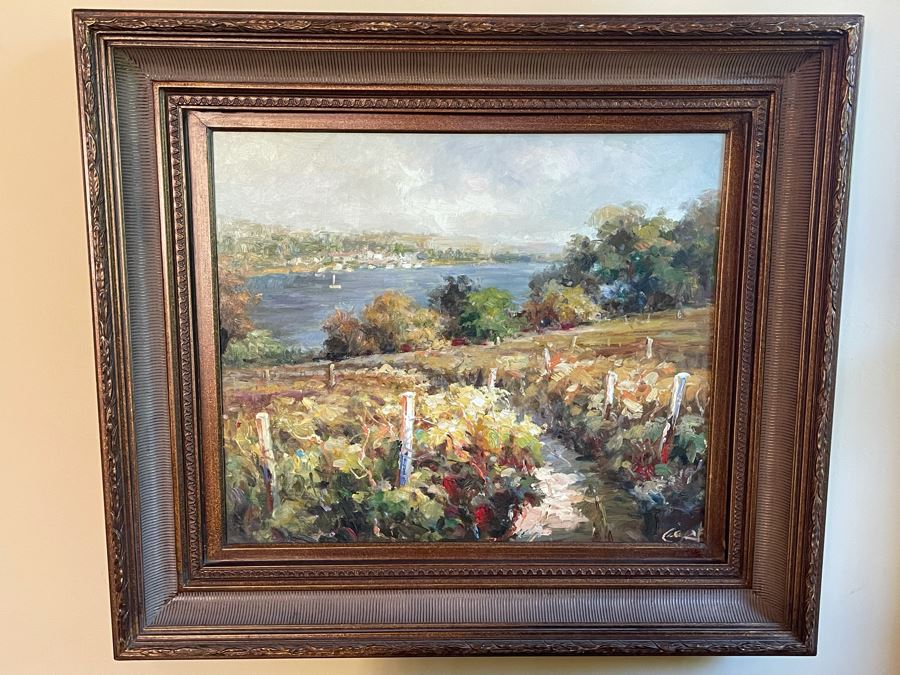 Framed Original Oil Painting On Canvas With Certificate Of Authenticity   43801 9fkk 