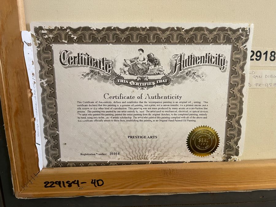 Framed Original Oil Painting On Canvas With Certificate Of Authenticity 24 X 20 [Photo 13]