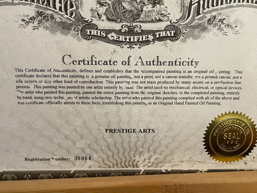 Framed Original Oil Painting On Canvas With Certificate Of Authenticity 24 X 20 [Photo 14]