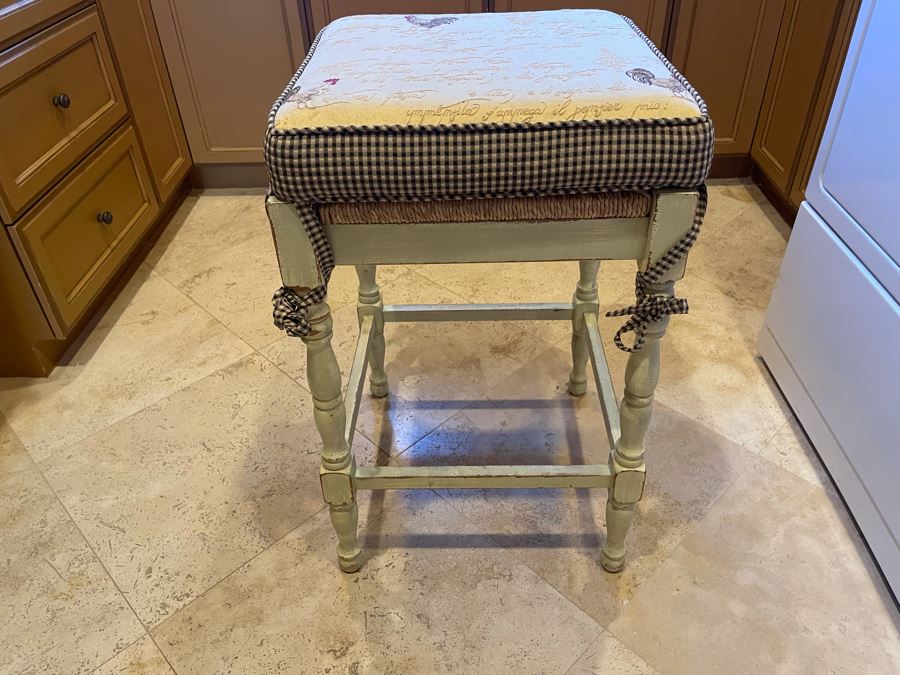 Ballard Designs Rush Seat Stool Made In Italy 16W X 25H [Photo 2]