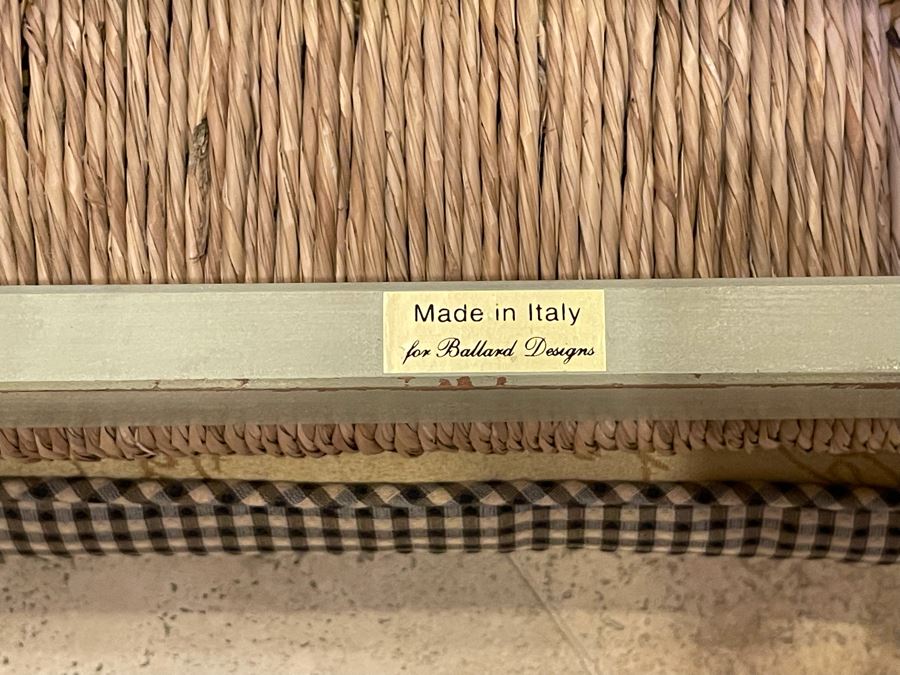 Ballard Designs Rush Seat Stool Made In Italy 16W X 25H [Photo 6]