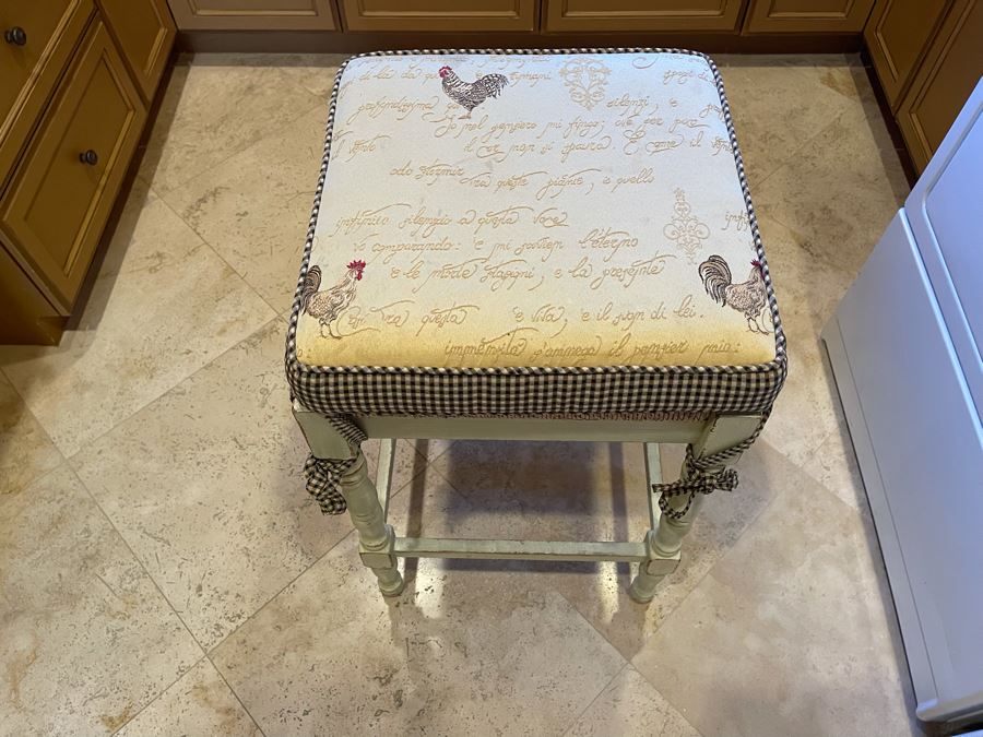 Ballard Designs Rush Seat Stool Made In Italy 16W X 25H [Photo 3]