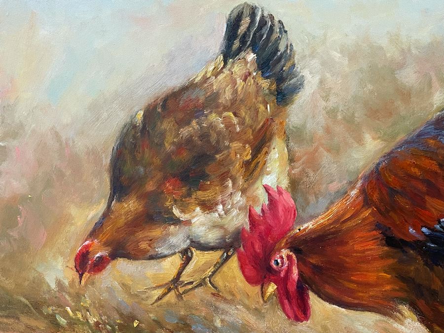 Original Rooster Painting On Canvas 24 X 20 [Photo 5]