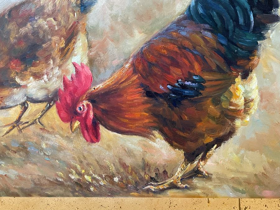 Original Rooster Painting On Canvas 24 X 20 [Photo 4]