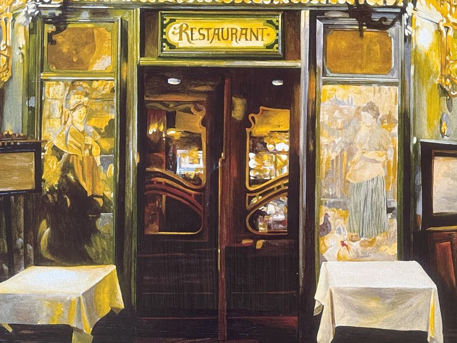 Stephen F. Verona Limited Edition Framed Canvas Print Of French Restaurant Le Petit Zinc Signed And Numbered 28 X 20 [Photo 6]