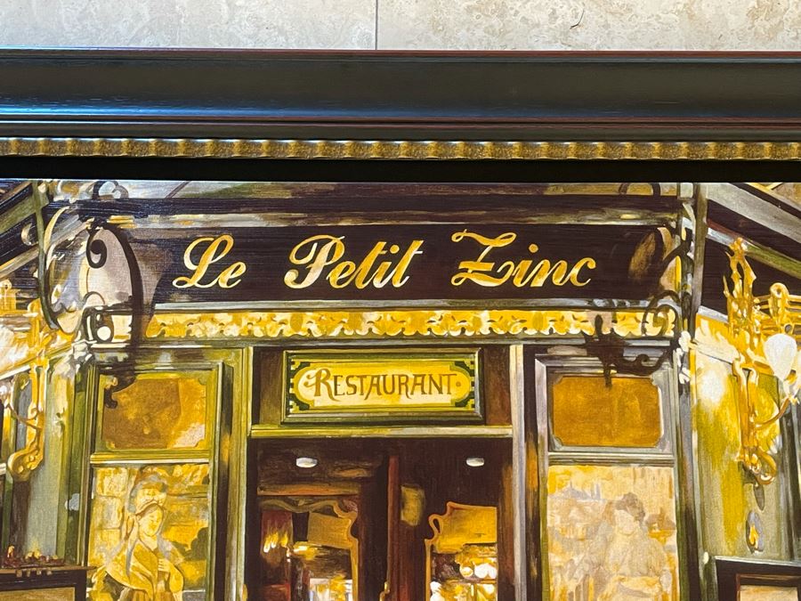 Stephen F. Verona Limited Edition Framed Canvas Print Of French Restaurant Le Petit Zinc Signed And Numbered 28 X 20 [Photo 4]