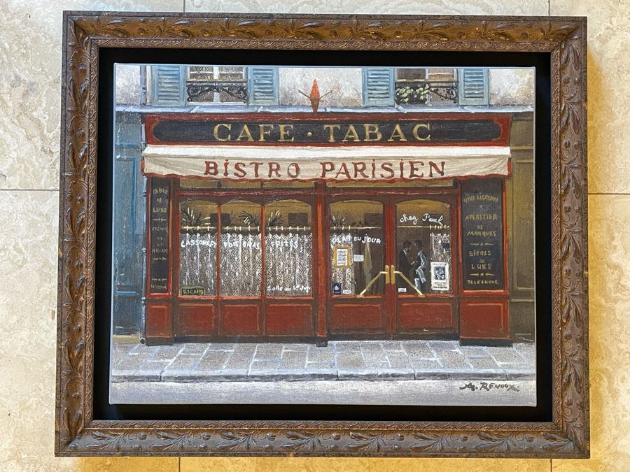 Framed Canvas Print Of Paris France Restaurant 20 X 16 [Photo 1]