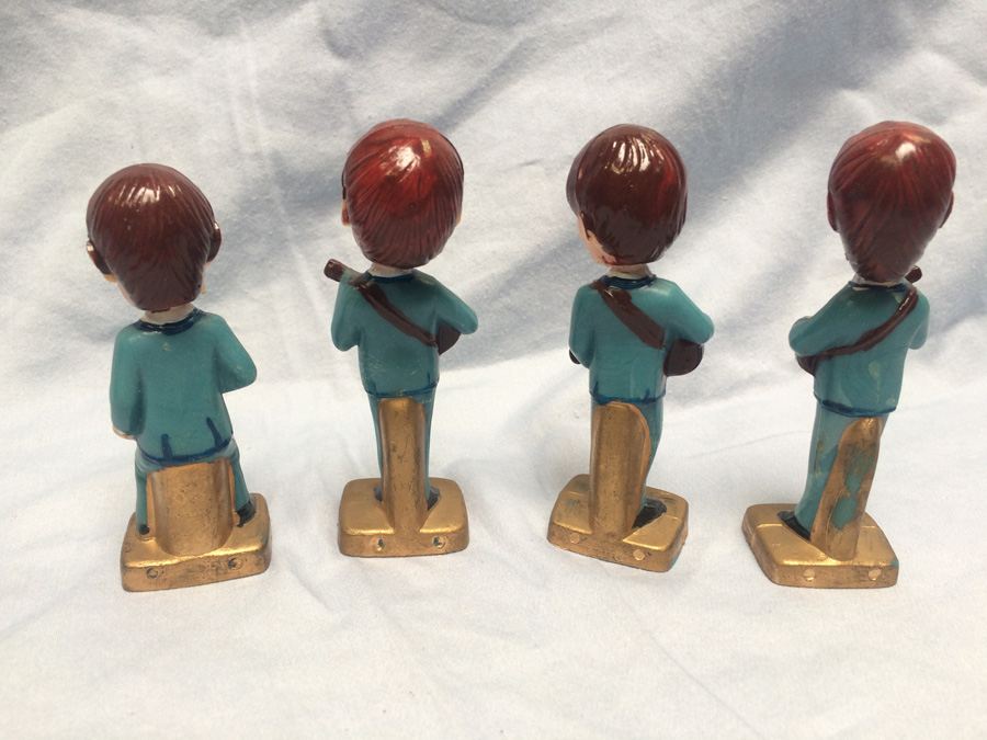 The Beatles c. 1960's Bobblehead Figures Hong Kong Caketoppers Nodder Bobble SET of 4  [Photo 12]