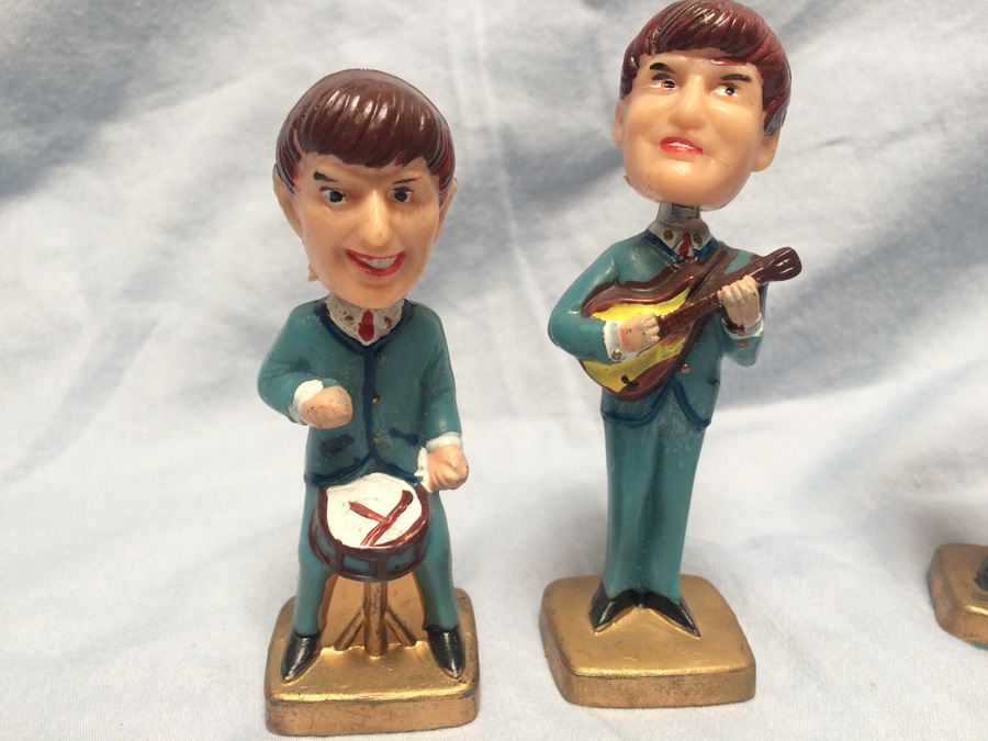 The Beatles c. 1960's Bobblehead Figures Hong Kong Caketoppers Nodder Bobble SET of 4  [Photo 3]