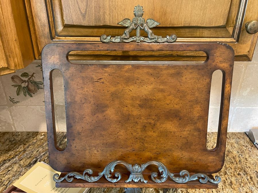 Maitland-Smith Metal Book Display Stand With Marble Base 15W X 23H And French By Design Book [Photo 5]