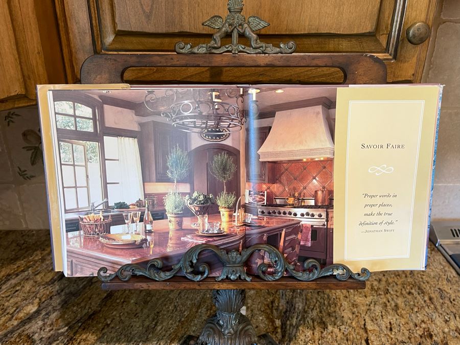 Maitland-Smith Metal Book Display Stand With Marble Base 15W X 23H And French By Design Book [Photo 3]