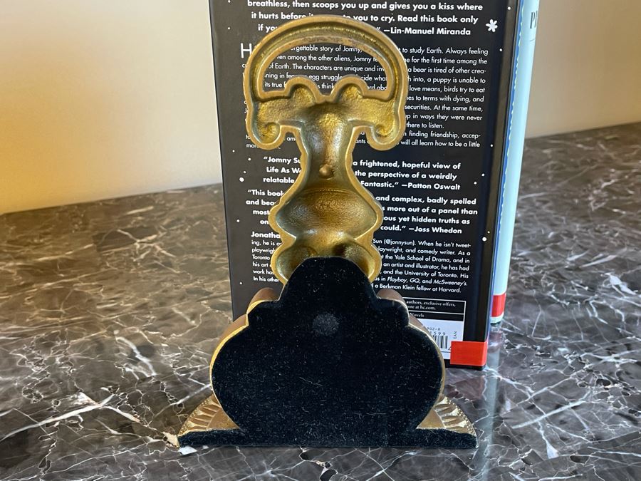 Pair Of Brass Bookends With Collection Of Six Books [Photo 6]