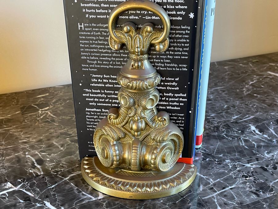 Pair Of Brass Bookends With Collection Of Six Books [Photo 5]